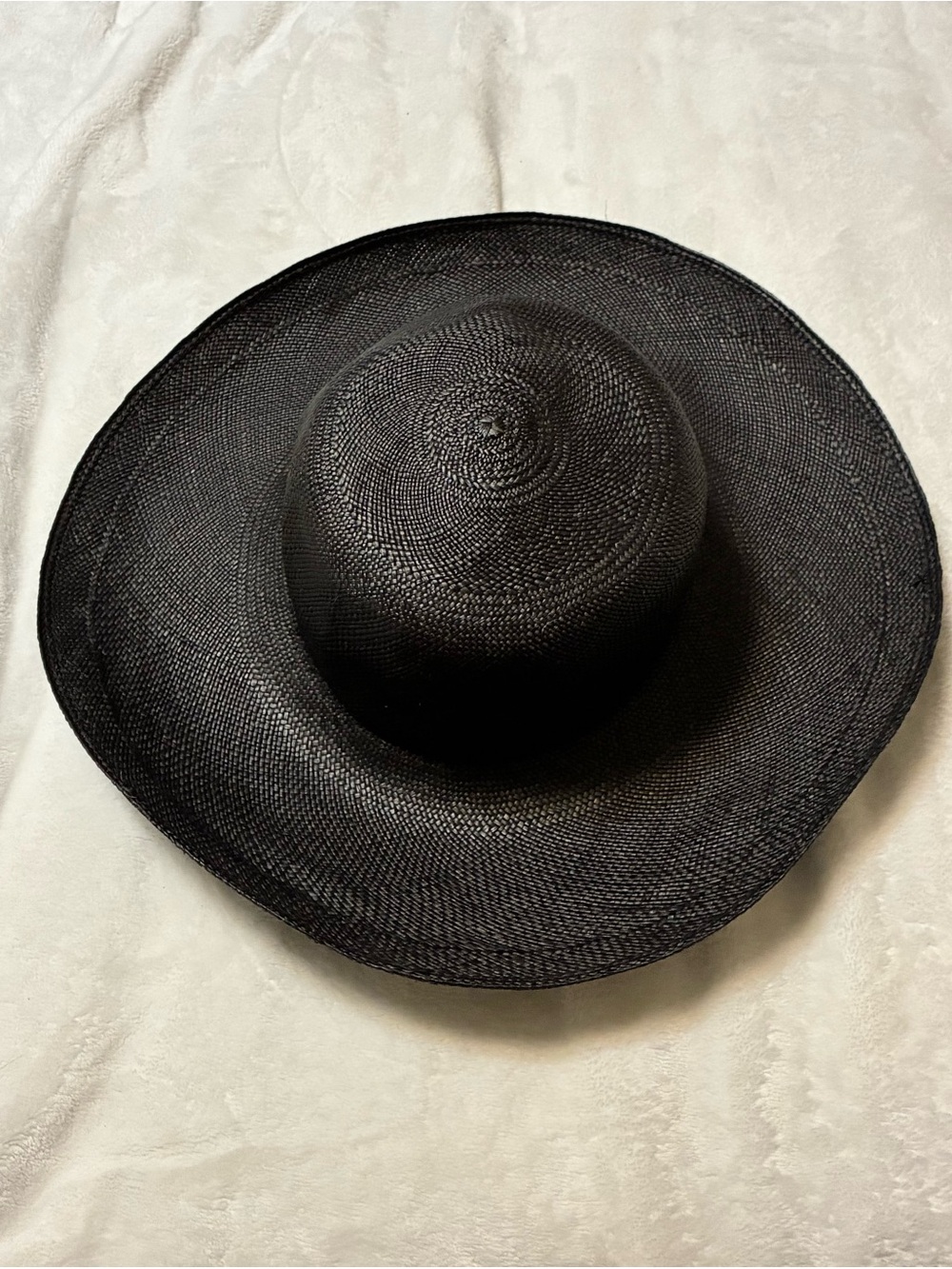 TOMMY BAHAMA BLACK WIDE-BRIM STRAW SUN HAT